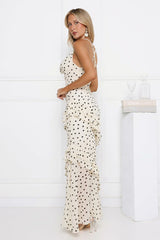 Trends To Come Polka Dot Maxi Dress Cream