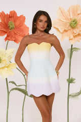 Dewdrop Dreams Strapless Mini Dress Ombre