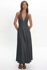 Riga Halterneck Maxi Dress Black