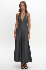 Riga Halterneck Maxi Dress Black