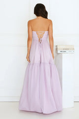 Unforgettable Style Strapless Maxi Dress Lilac