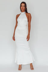 Fifth Avenue Bow Back Maxi Dress White