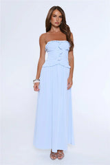 Hour Whispers Strapless Maxi Dress Blue