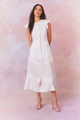 Remi Cotton Victorian Midi Dress