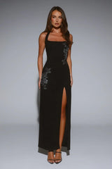 Too Hot To Miss Halter Maxi Dress Black