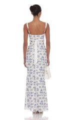 Floral Lace Maxi Dress in White