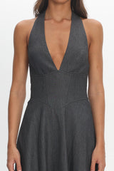Riga Halterneck Maxi Dress Black
