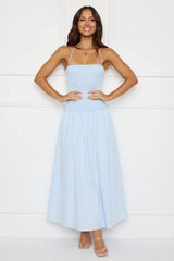 Unmatched Energy Halter Maxi Dress Blue
