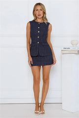 Work Fashionista Tweed Set Navy