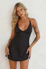 Yours To Love Satin Halter Mini Dress