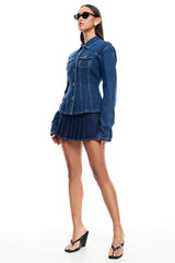 LIONESS Rider Denim Jacket Blue