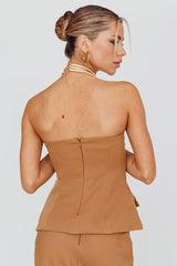 Valencia Strapless Bustier Top Mocha