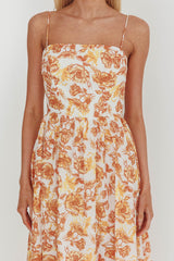 Wild Card Cami Strap Maxi Dress Floral Yellow